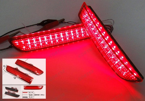2x LED Bumper Reflector Red lens Tail Brake Light lamp Red Alphard Estima
