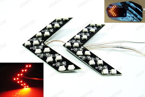 2 pieces of 14 SMD LED Side Mirror Turn Signal Arrow Panel Light Red