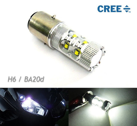 1 piece of H6 BA20d 10x CREE XB-D LED Projector Headlight Light bulb 50W white