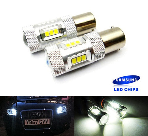 2 pieces of 15 SAMSUNG High Power 2835 SMD LED 380 (P21/5W) 1157 7528 BAY15d Light bulb 15W white