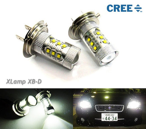 2 pieces of H7 (499) 16x CREE XB-D LED Projector Light bulb 80W white