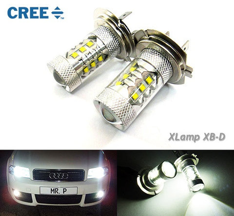 2 pieces of H7 (499) 16x CREE XB-D LED Projector Light bulb 80W white