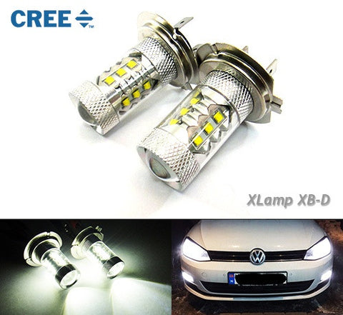 2 pieces of H7 (499) 16x CREE XB-D LED Projector Light bulb 80W white