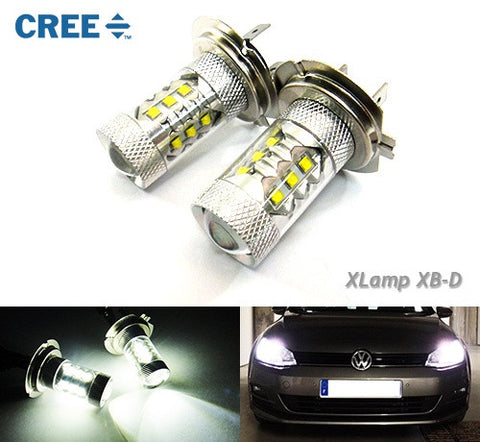 2 pieces of H7 (499) 16x CREE XB-D LED Projector Light bulb 80W white