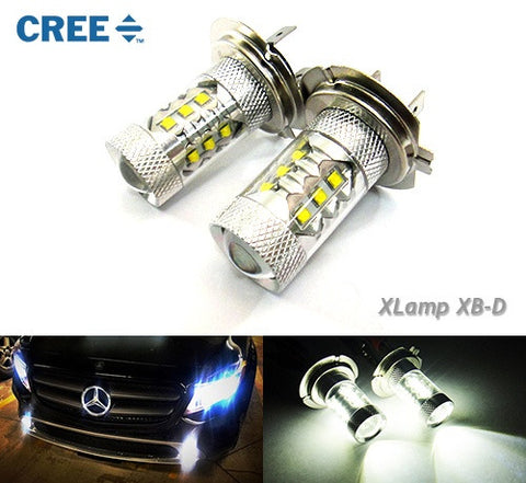2 pieces of H7 (499) 16x CREE XB-D LED Projector Light bulb 80W white