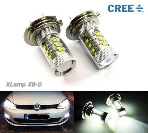 2 pieces of H7 (499) 16x CREE XB-D LED Projector Light bulb 80W white