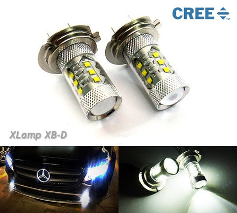 2 pieces of H7 (499) 16x CREE XB-D LED Projector Light bulb 80W white