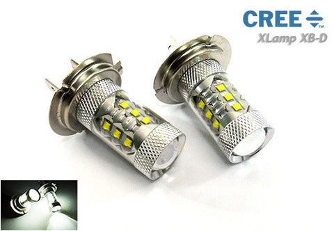 2 pieces of H7 (499) 16x CREE XB-D LED Projector Light bulb 80W white