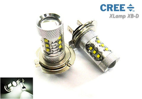 2 pieces of H7 (499) 16x CREE XB-D LED Projector Light bulb 80W white