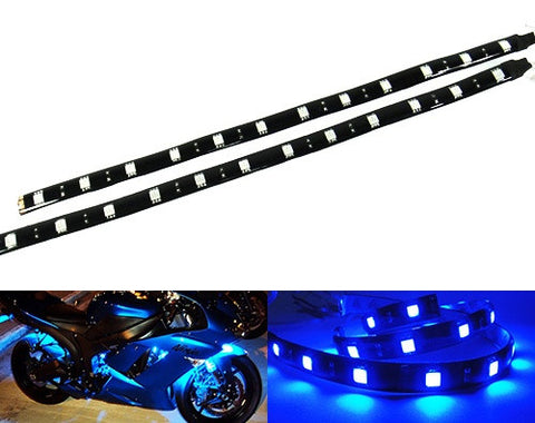 2 pieces of 12 High Power SMD LED Light strip 30cm Blue