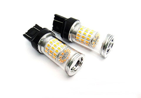 2 pieces of 580 7443 W21/5W 582 7440 W21W 992 Diffusion Mirror 60 SMD LED Light 18W amber