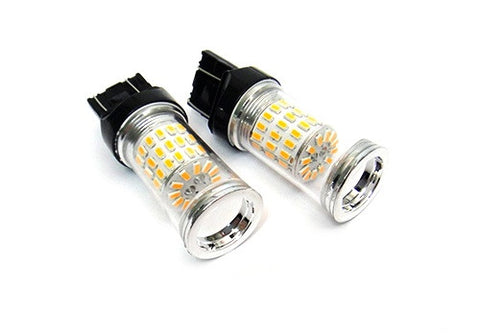 2 pieces of 580 7443 W21/5W 582 7440 W21W 992 Diffusion Mirror 60 SMD LED Light 18W amber