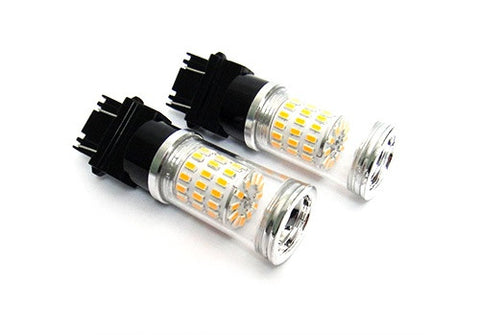 2 pieces of 182 3156 P27W 180 3157 3057 P27/7W Diffusion Mirror 60 SMD LED Light 18W amber