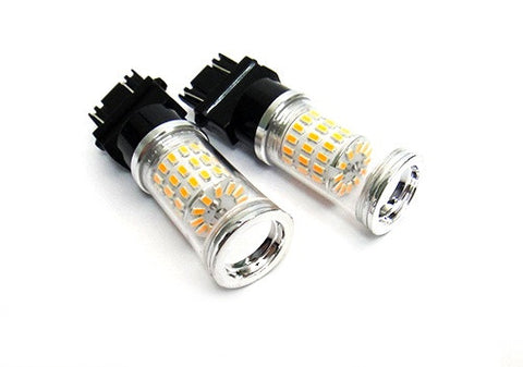 2 pieces of 182 3156 P27W 180 3157 3057 P27/7W Diffusion Mirror 60 SMD LED Light 18W amber