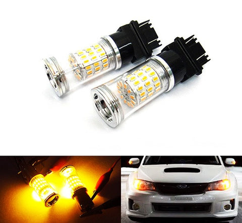 2 pieces of 182 3156 P27W 180 3157 3057 P27/7W Diffusion Mirror 60 SMD LED Light 18W amber
