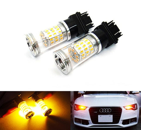 2 pieces of 182 3156 P27W 180 3157 3057 P27/7W Diffusion Mirror 60 SMD LED Light 18W amber