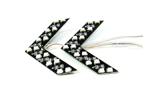 2 pieces of 14 SMD LED Side Mirror Turn Signal Arrow Panel Light Amber