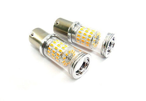 2 pieces of 382 (P21W) 1156 7506 BA15s Diffusion Mirror 60 SMD LED Light 18W amber