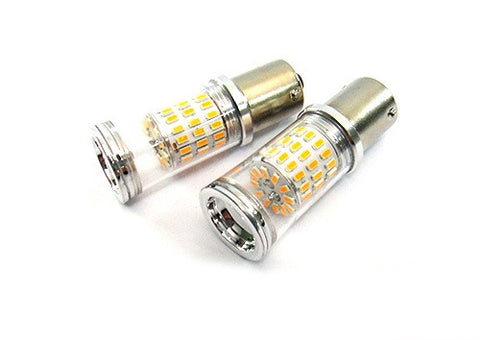 2 pieces of 382 (P21W) 1156 7506 BA15s Diffusion Mirror 60 SMD LED Light 18W amber