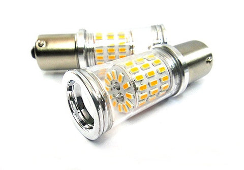 2 pieces of 382 (P21W) 1156 7506 BA15s Diffusion Mirror 60 SMD LED Light 18W amber