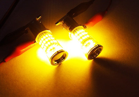 2 pieces of 382 (P21W) 1156 7506 BA15s Diffusion Mirror 60 SMD LED Light 18W amber