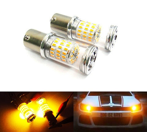 2 pieces of 382 (P21W) 1156 7506 BA15s Diffusion Mirror 60 SMD LED Light 18W amber