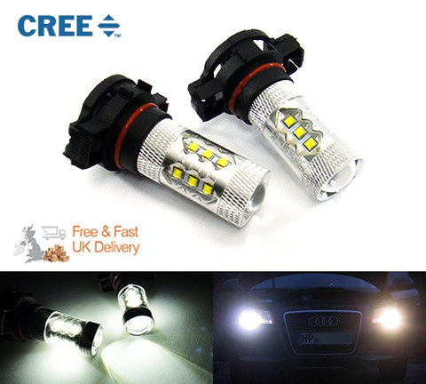 2 pieces of H16 PS19W 5202 9009 16x CREE XB-D LED Projector Light bulb 80W white