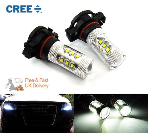 2 pieces of H16 PS19W 5202 9009 16x CREE XB-D LED Projector Light bulb 80W white