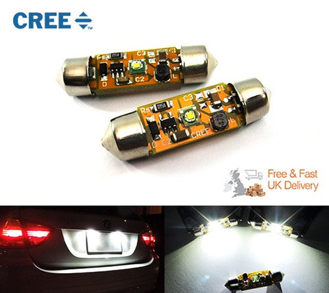 2x CREE Error Free high power XP-E LED 37mm C5W 272 6418 Festoon light bulb white