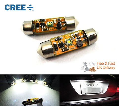 2x CREE Error Free high power XP-E LED 37mm C5W 272 6418 Festoon light bulb white