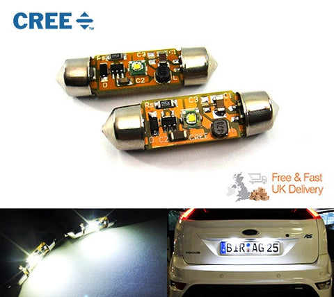 2x CREE Error Free high power XP-E LED 37mm C5W 272 6418 Festoon light bulb white
