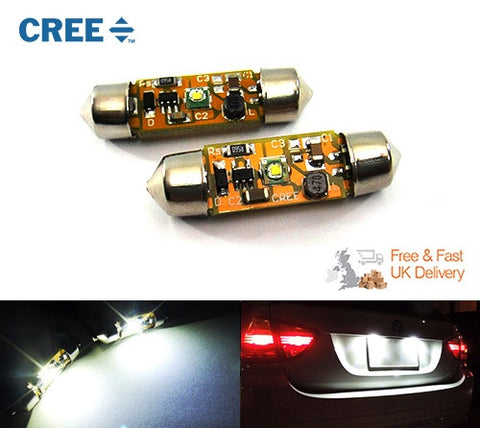 2x CREE Error Free high power XP-E LED 37mm C5W 272 6418 Festoon light bulb white