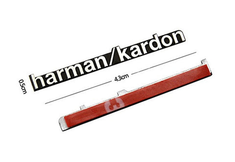 4x harman kardon style aluminium emblem badge sticker chrome 43x5mm
