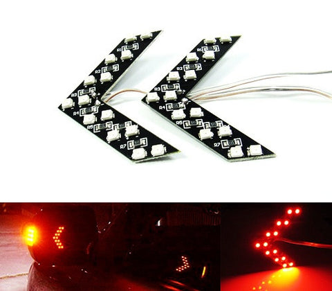 2 pieces of 14 SMD LED Side Mirror Turn Signal Arrow Panel Light Red