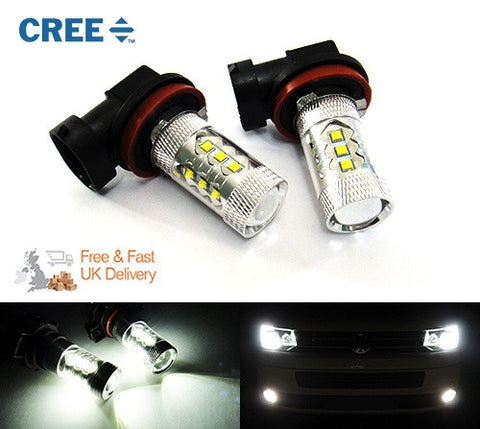 2 pieces of H11 H8 16x CREE XB-D LED Projector Light bulb 80W white