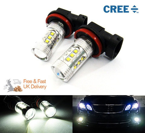 2 pieces of H11 H8 16x CREE XB-D LED Projector Light bulb 80W white
