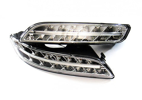 LED Daytime Running Light Fog Sidelight White Amber Turn Signal Indicator Kit Chrome Clear Porsche 997 Gen1