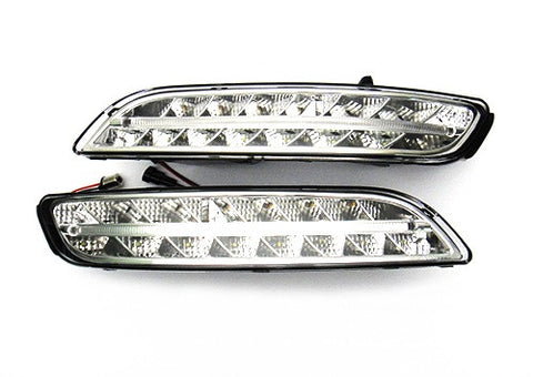 LED Daytime Running Light Fog Sidelight White Amber Turn Signal Indicator Kit Chrome Clear Porsche 997 Gen1