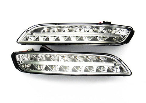 LED Daytime Running Light Fog Sidelight White Amber Turn Signal Indicator Kit Chrome Clear Porsche 997 Gen1