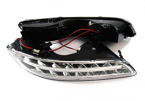 LED Daytime Running Light Fog Sidelight White Amber Turn Signal Indicator Kit Chrome Clear Porsche 997 Gen1
