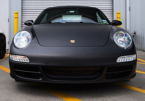 LED Daytime Running Light Fog Sidelight White Amber Turn Signal Indicator Kit Chrome Clear Porsche 997 Gen1