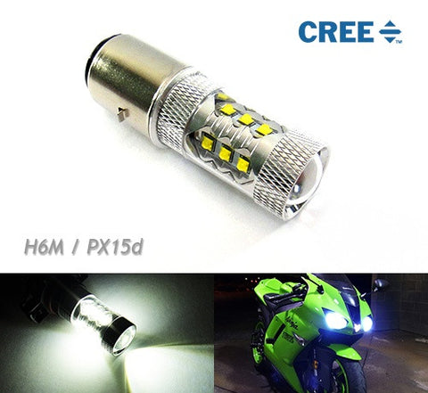 1 piece of H6 BA20d 16x CREE XB-D LED Projector Headlight Light bulb 80W white