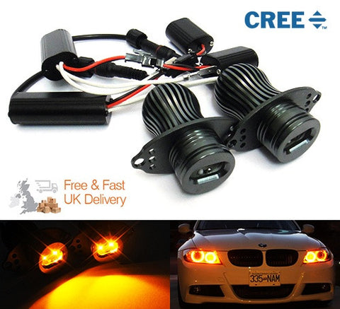BMW 10W CREE LED Angel Eyes / Halo Ring replacement Light / Lamp bulb E90 E91 Amber