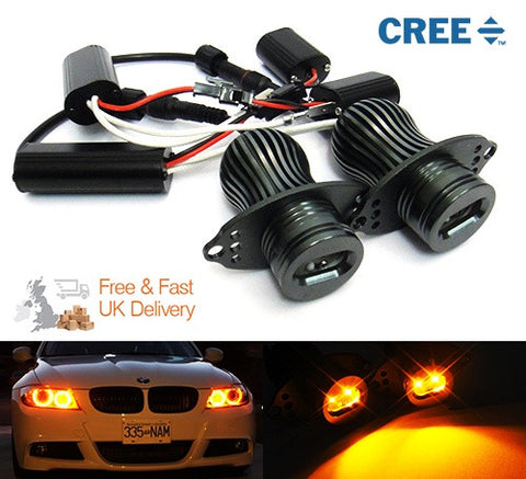 BMW 10W CREE LED Angel Eyes / Halo Ring replacement Light / Lamp bulb E90 E91 Amber