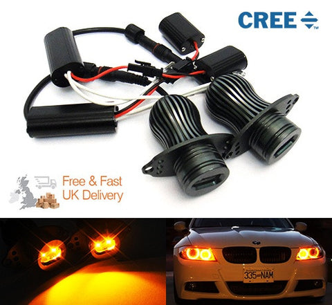 BMW 10W CREE LED Angel Eyes / Halo Ring replacement Light / Lamp bulb E90 E91 Amber