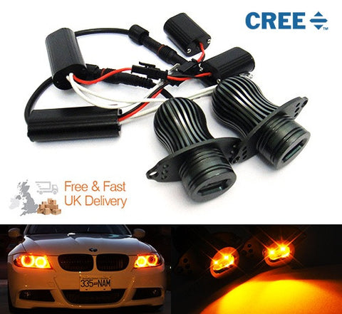BMW 10W CREE LED Angel Eyes / Halo Ring replacement Light / Lamp bulb E90 E91 Amber