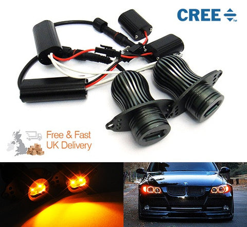 BMW 10W CREE LED Angel Eyes / Halo Ring replacement Light / Lamp bulb E90 E91 Amber