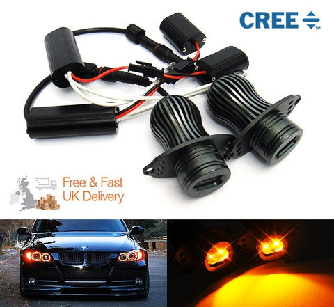 BMW 10W CREE LED Angel Eyes / Halo Ring replacement Light / Lamp bulb E90 E91 Amber