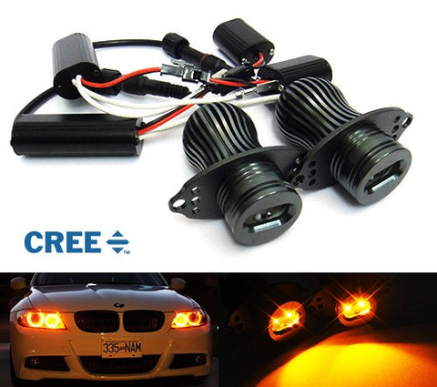 BMW 10W CREE LED Angel Eyes / Halo Ring replacement Light / Lamp bulb E90 E91 Amber