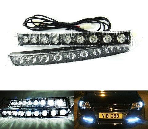 Universal Audi style 9 LED Daytime Running Light Daylight / DRL Fog Lamp